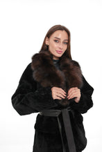Load image into Gallery viewer, Modena Genuine Astrakhan Polar Fox Trim Coat