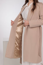 Load image into Gallery viewer, Geneva Classic Wraparound Wool Blend Overcoat in Beige