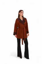 Load image into Gallery viewer, Sandro Cashmere Blend Overcoat in Cinnamon