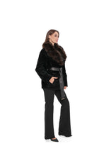 Load image into Gallery viewer, Modena Genuine Astrakhan Polar Fox Trim Coat