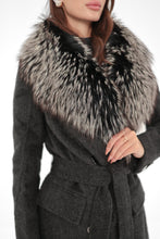 Load image into Gallery viewer, Genuine Silver Fox Cashmere Blend Coat