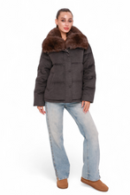 Load image into Gallery viewer, Elisa Genuine Polar Fox Fur Cashmere Effect Down Coat