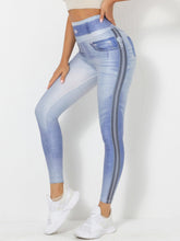 Load image into Gallery viewer, Denim-Look Peach Butt Yoga Leggings – Slim Fit Fitness Workout Pants