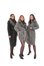 Load image into Gallery viewer, Genuine Silver Fox Cashmere Blend Coat