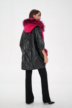 Load image into Gallery viewer, Saga®Furs Silver Fox Wool Alpaca Poncho Vest in Fuchsia