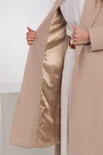 Load image into Gallery viewer, Geneva Classic Wraparound Wool Blend Overcoat in Beige