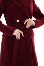 Load image into Gallery viewer, Denise Cashmere Blend Overcoat in Bordeaux