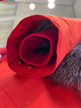 Load image into Gallery viewer, Roma Genuine Silver Fox Fur Rabbit Fur Insulated Parka in Red
