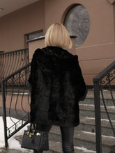 Load image into Gallery viewer, Genuine Scandinavian Mink Fur Poncho with Fully Lined Mink Hood
