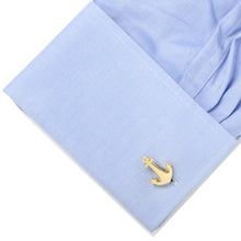 Load image into Gallery viewer, Gold Plated Anchor Cufflinks