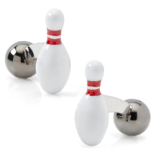 Load image into Gallery viewer, Bowling Pin & Ball 3D Cufflinks