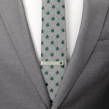 Load image into Gallery viewer, Green Clover Cufflinks and Tie Bar Gift Set