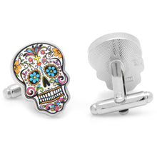 Load image into Gallery viewer, Day of the Dead Skull Cufflinks