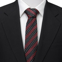 Load image into Gallery viewer, Black Heart Striped Men's Tie
