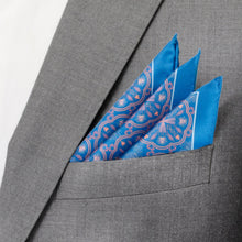 Load image into Gallery viewer, Aboriginal Ornament Patterned Blue Pocket Square