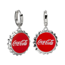 Load image into Gallery viewer, Coca-Cola Red Bottle Cap Earrings