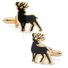Load image into Gallery viewer, Stag Deer Gold Cufflinks