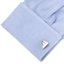 Load image into Gallery viewer, Blue and White Sailboat Cufflinks