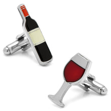 Load image into Gallery viewer, Wine and Bottle Cufflinks