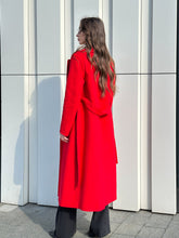 Load image into Gallery viewer, Astoria Classic Wraparound Wool Blend Overcoat in Red
