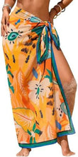 Load image into Gallery viewer, Sheer Chiffon High-Slit Swim Cover-Up Dress – Floral Print, One Size