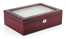 Load image into Gallery viewer, Large Cufflinks Box Storage Case | Mahogany Double Layer Cufflinks Lapel Pins Ring Holder | Double Decker Jewelry Cufflink Display Organizer