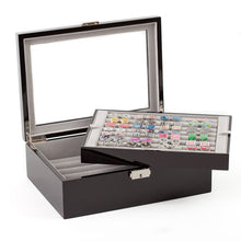 Load image into Gallery viewer, Cufflinks Storage Case Black Double Layer (72 pair capacity)