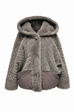 Load image into Gallery viewer, Montana Eco-Fur Down Coat in Grey