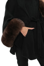 Load image into Gallery viewer, Genuine Polar Fox Fur Double Face Wool Poncho