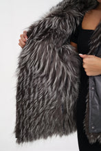 Load image into Gallery viewer, Reversible Genuine Silver Fox Down Fill Coat
