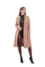 Load image into Gallery viewer, Geneva Classic Wraparound Wool Blend Overcoat in Camel