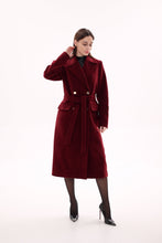 Load image into Gallery viewer, Denise Cashmere Blend Overcoat in Bordeaux