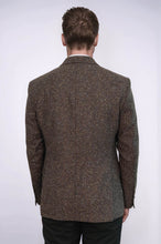 Load image into Gallery viewer, Houndstooth Pattern Wool Brown Men Blazer - Wessi