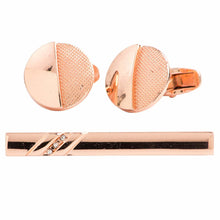 Load image into Gallery viewer, Vittorio Vico Plain Gold Cufflinks & Tie Bar Set