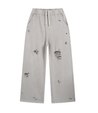 Load image into Gallery viewer, GREY DESTROYED SWEATPANTS