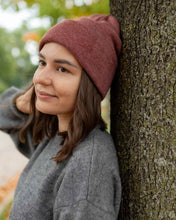 Load image into Gallery viewer, CS105 HAAKWEAR Traditional Silent Cuffed Beanie, Rusty Burgundy