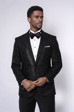 Load image into Gallery viewer, Sequin Patterned Black Party Blazer | Wessi