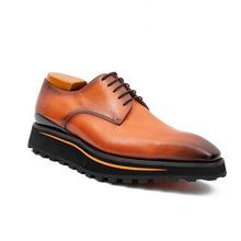 Load image into Gallery viewer, Calf leather business dress derby shoes Brown