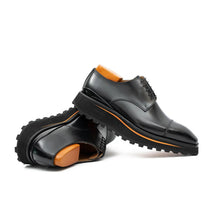 Load image into Gallery viewer, Calf leather dress three quarters derby shoes Black
