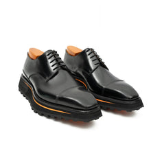 Load image into Gallery viewer, Calf leather dress three quarters derby shoes Black