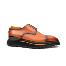Load image into Gallery viewer, Calf leather dress three quarters derby shoes Brown