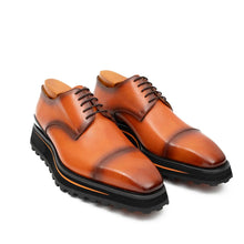 Load image into Gallery viewer, Calf leather dress three quarters derby shoes Brown