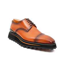 Load image into Gallery viewer, Calf leather dress three quarters derby shoes Brown