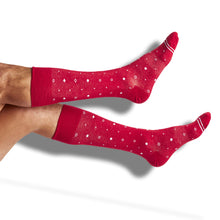 Load image into Gallery viewer, Cardinal Mixed Dots Dress Socks
