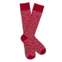 Load image into Gallery viewer, Cardinal Broken Stripe Dress Socks