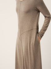Load image into Gallery viewer, Cashmere Crew Neck Sculpted Seam A-Line Midi Dress HARLOW