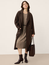 Load image into Gallery viewer, Cashmere Crew Neck Sculpted Seam A-Line Midi Dress HARLOW