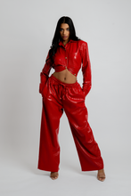 Load image into Gallery viewer, Celeste Vegan Quilted Leather Button-Up