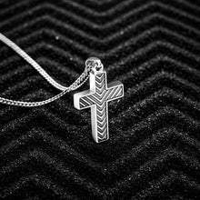 Load image into Gallery viewer, Chevron Cross Pendant - Silver