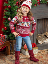 Load image into Gallery viewer, Children's Reindeer Jacquard Casual Pullover Christmas Sweater | NCS